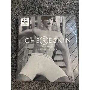 Chereskin Big Man 2 Pack Boxer Briefs White 100% Cotton 3XL 50-52 Style 8082BM